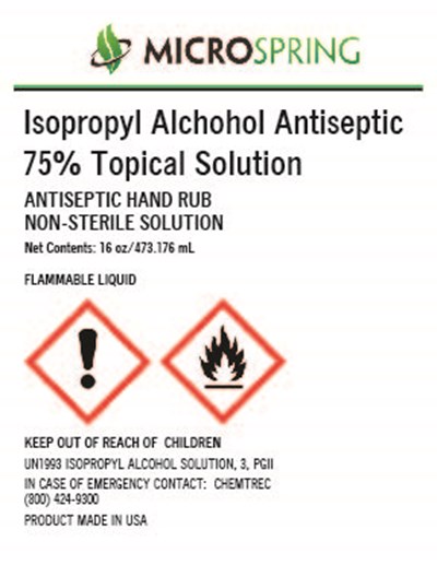 16 Oz Label Front (16oz Front Microspring Hand Sanitizer Label 02)